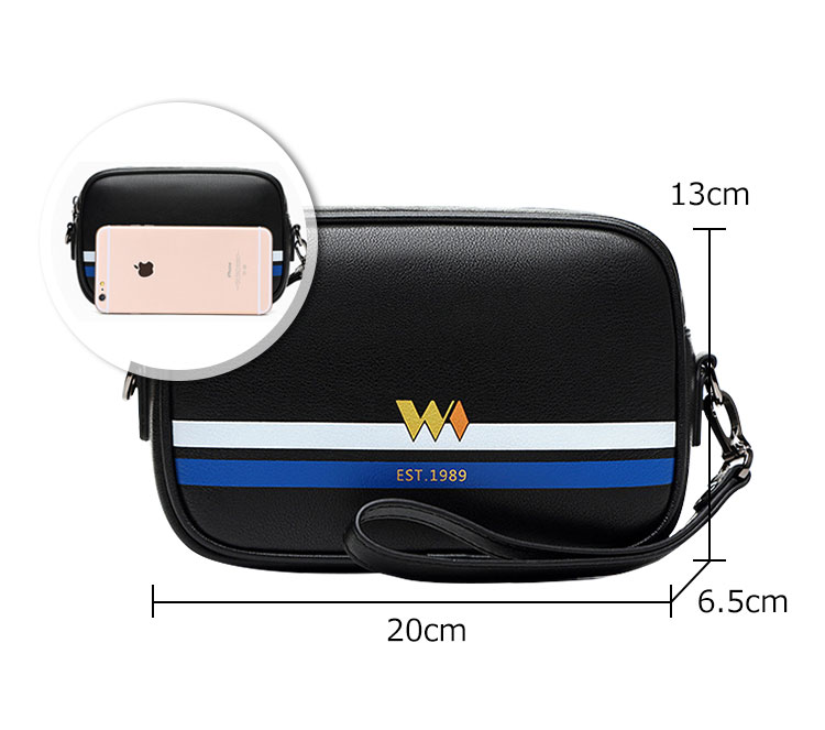 Whatna 2wayミニセカンドバッグ メンズ バッグ 小きめ [クラッチ ショルダー 肩掛け 結婚式 バッグ]ビジネス カジュアル フォーマル 冠婚葬祭 バッグ 葬式 バッグ 紳士用 男性用 黒W6176 4