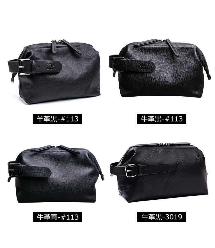 Whatna 2WAY ハンドル ドラム型 牛革 セカンドバッグ メンズ