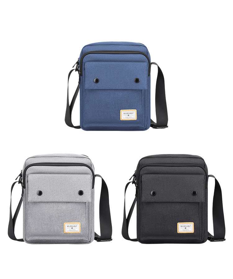 Whatnaショルダーバッグ メンズ メッセンジャーバッグ 防水 頑丈 軽量 縦型 B5 ipad 9.7収納可 収納ポケット多 オックスフォード布 撥水 耐磨耗 かたかけバッグ メンズ 斜めがけ バッグ 男性用 紳士用 黒 青GK0076 0