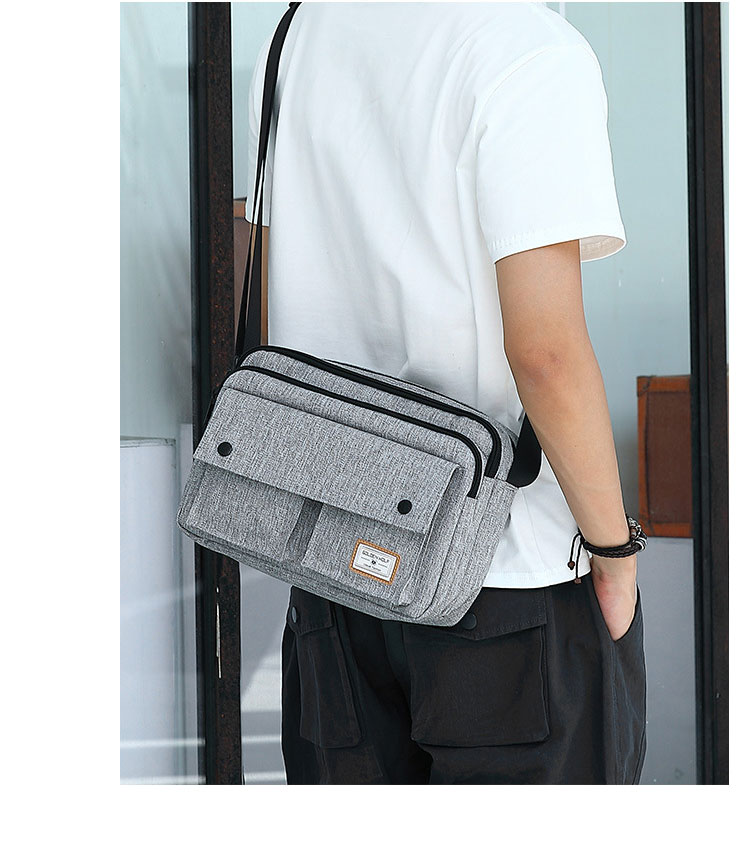 Whatnaショルダーバッグ メンズ メッセンジャーバッグ 防水 頑丈 軽量 横型 A4 ipad pro 12.9収納可 収納ポケット多 オックスフォード布 撥水 耐磨耗 かたかけバッグ メンズ 斜めがけ バッグ 男性用 紳士用 黒 青GK0075 10