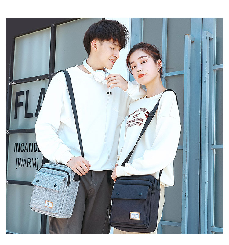 Whatnaショルダーバッグ メンズ メッセンジャーバッグ 防水 頑丈 軽量 縦型 B5 ipad 9.7収納可 収納ポケット多 オックスフォード布 撥水 耐磨耗 かたかけバッグ メンズ 斜めがけ バッグ 男性用 紳士用 黒 青GK0076 8