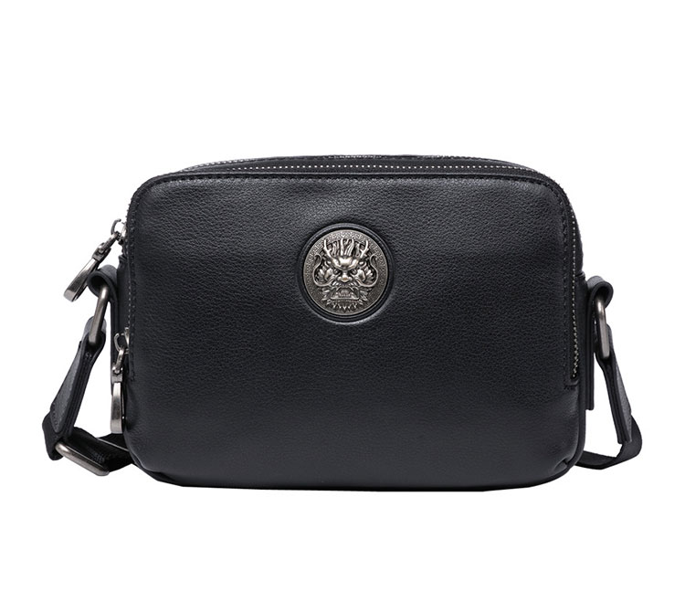 Whatna 天然牛革 ショルダーバッグ メンズ メッセンジャーバッグ小さめ ビジネスバッグ 横型 2室仕切 本革 通勤 通学 斜めがけバッグ オシャレ な シンプル な 軽量 実用 自転車 かばん男性用 ブラウン 黒(6415) 0