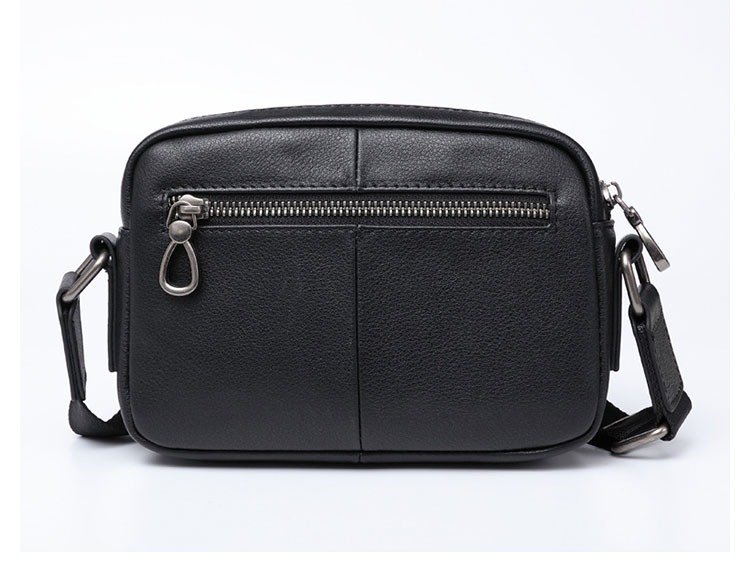 Whatna 天然牛革 ショルダーバッグ メンズ メッセンジャーバッグ小さめ ビジネスバッグ 横型 2室仕切 本革 通勤 通学 斜めがけバッグ オシャレ な シンプル な 軽量 実用 自転車 かばん男性用 ブラウン 黒(6415) 2