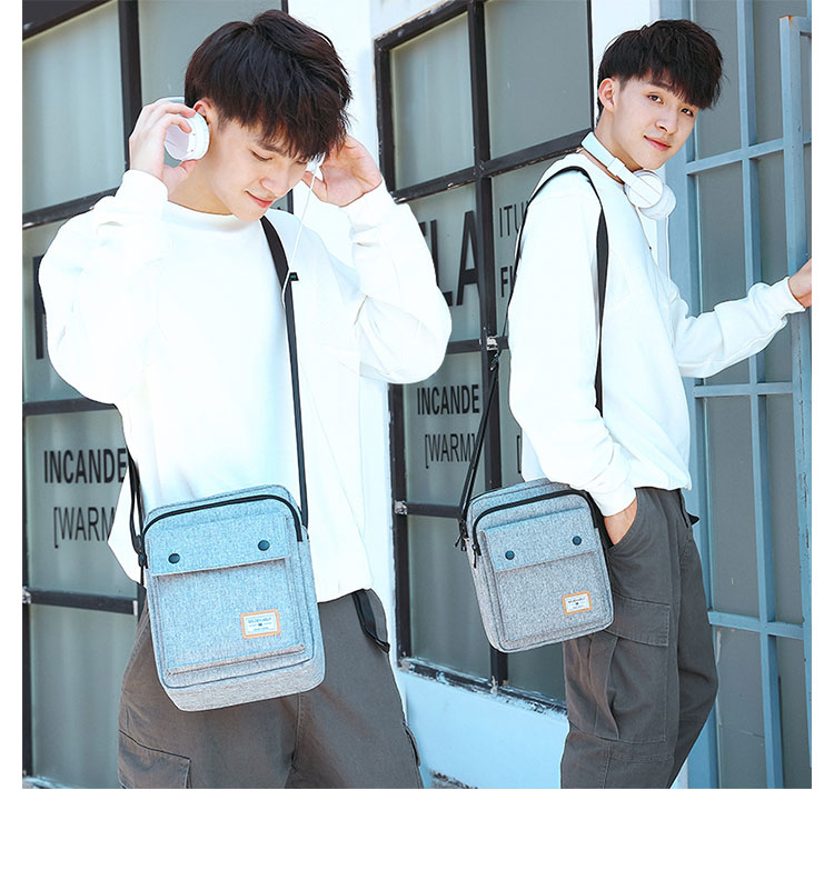 Whatnaショルダーバッグ メンズ メッセンジャーバッグ 防水 頑丈 軽量 縦型 B5 ipad 9.7収納可 収納ポケット多 オックスフォード布 撥水 耐磨耗 かたかけバッグ メンズ 斜めがけ バッグ 男性用 紳士用 黒 青GK0076 9