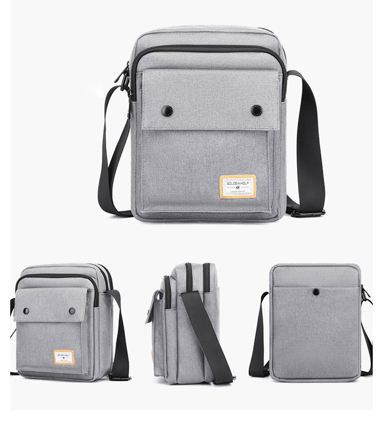 Whatnaショルダーバッグ メンズ メッセンジャーバッグ 防水 頑丈 軽量 縦型 B5 ipad 9.7収納可 収納ポケット多 オックスフォード布 撥水 耐磨耗 かたかけバッグ メンズ 斜めがけ バッグ 男性用 紳士用 黒 青GK0076 2