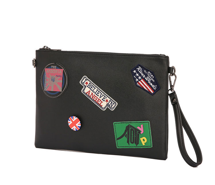 Whatna 2way革 メンズ セカンド バッグ ショルダーベルト付属 大きめ A4 ipad 10.5収納可 本革 クラッチ ショルダー 結婚式 バッグ ビジネス フォーマル 冠婚葬祭 バッグ紳士用 男性用 黒 (6015+7) 0