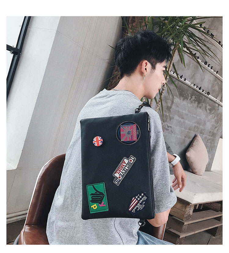 Whatna 2way革 メンズ セカンド バッグ ショルダーベルト付属 大きめ A4 ipad 10.5収納可 本革 クラッチ ショルダー 結婚式 バッグ ビジネス フォーマル 冠婚葬祭 バッグ紳士用 男性用 黒 (6015+7) 6