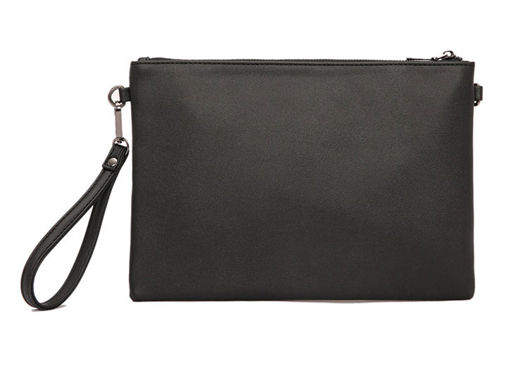 Whatna 2way革 メンズ セカンド バッグ ショルダーベルト付属 大きめ A4 ipad 10.5収納可 本革 クラッチ ショルダー 結婚式 バッグ ビジネス フォーマル 冠婚葬祭 バッグ紳士用 男性用 黒 (6015+7) 1