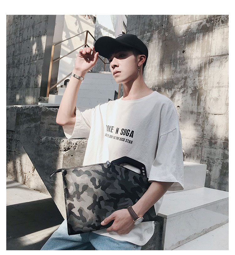 Whatna 2WAY 革 セカンド バッグ メンズ バッグ [クラッチ ショルダー 肩掛け 結婚式 バッグ] 薄い ipad air 13.3 A4 収納可手持ちバッグ ビジネス カジュアル フォーマル 冠婚葬祭 紳士用 男性用 6