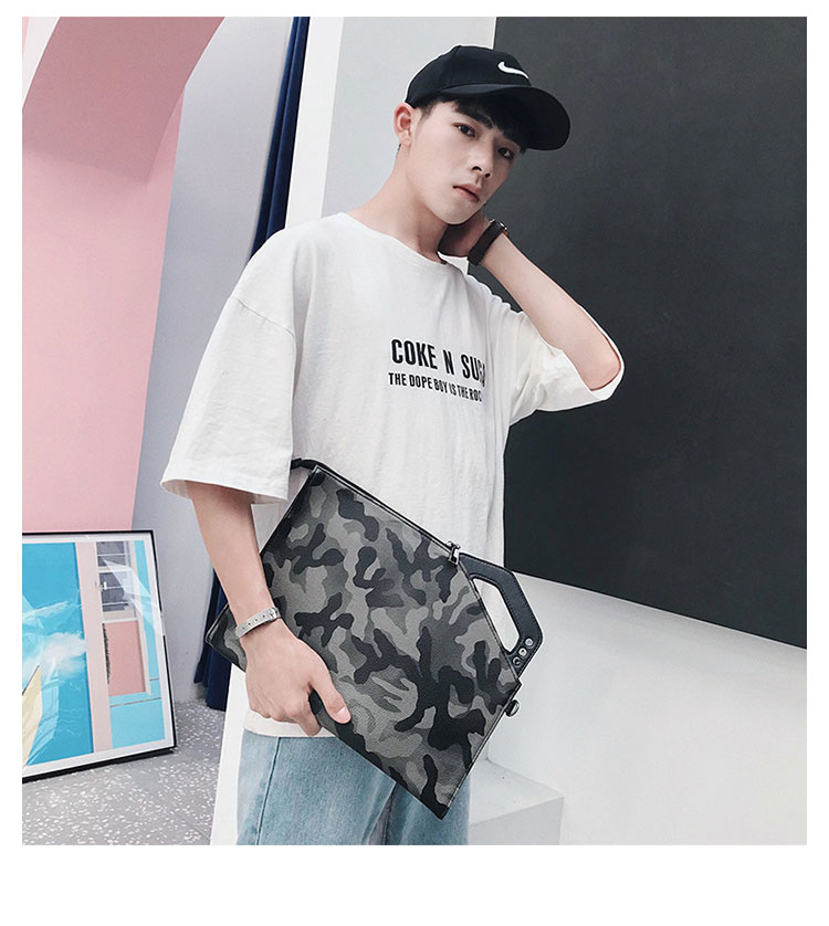 Whatna 2WAY 革 セカンド バッグ メンズ バッグ [クラッチ ショルダー 肩掛け 結婚式 バッグ] 薄い ipad air 13.3 A4 収納可手持ちバッグ ビジネス カジュアル フォーマル 冠婚葬祭 紳士用 男性用 7