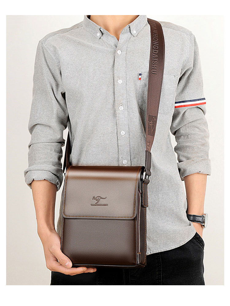 Whatnaショルダーバッグ メンズ メッセンジャーバッグ縦型 小さめ ビジネスバッグ カード3枚収納 10.5インチipad収納可 革 通勤 通学 斜めがけバッグ オシャレ な シンプル な 軽量 実用 自転車 かばん男性用 黒（690-2） 11