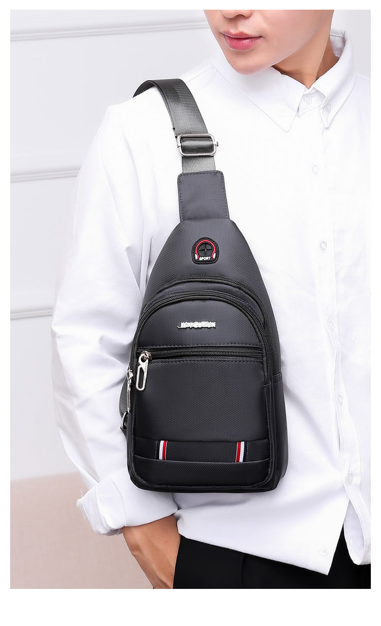 Whatna斜めがけ ボディバッグ ワンショルダー メンズ イヤホン穴付き 防水高密度オックスフォード 磨耗に強 669 11