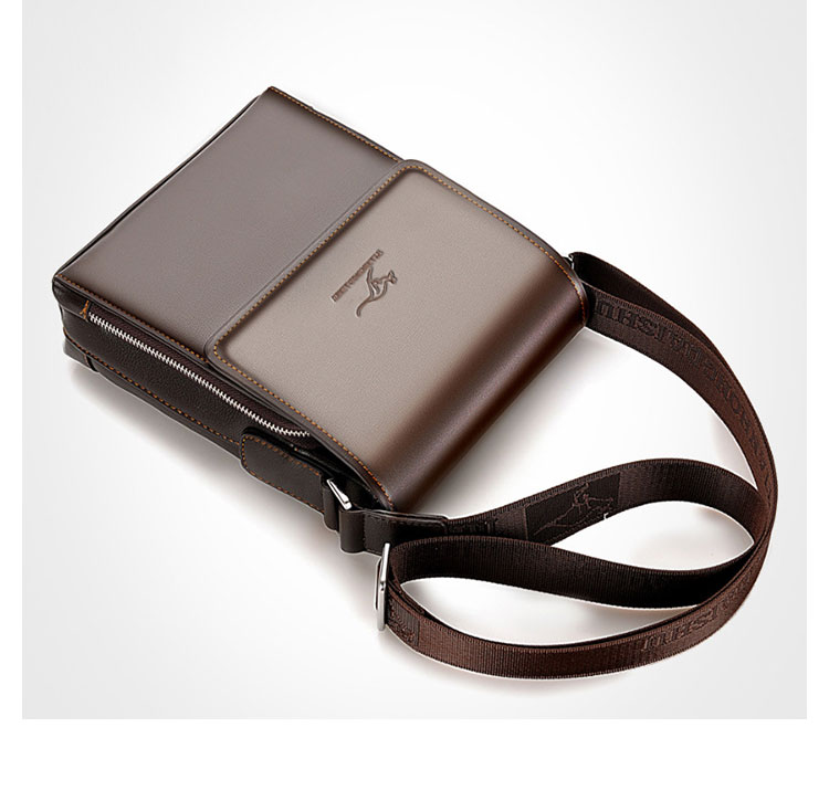 Whatnaショルダーバッグ メンズ メッセンジャーバッグ縦型 小さめ ビジネスバッグ カード3枚収納 10.5インチipad収納可 革 通勤 通学 斜めがけバッグ オシャレ な シンプル な 軽量 実用 自転車 かばん男性用 黒（690-2） 5