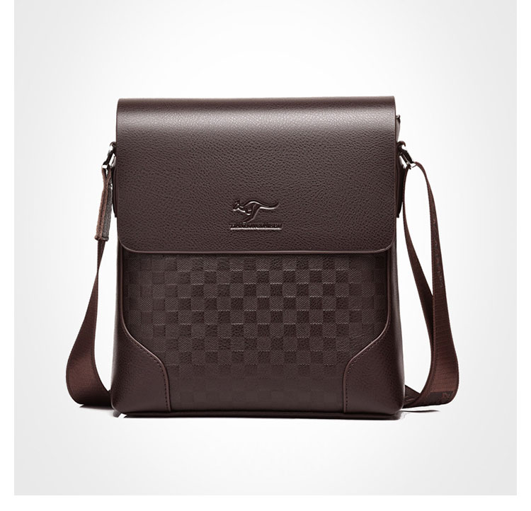 Whatnaショルダーバッグ メンズ メッセンジャーバッグ縦型 小さめ ビジネスバッグ 9.7インチipad収納可 革 通勤 通学 斜めがけバッグ オシャレ な シンプル な 軽量 実用 自転車 かばん男性用 黒（9919） 1