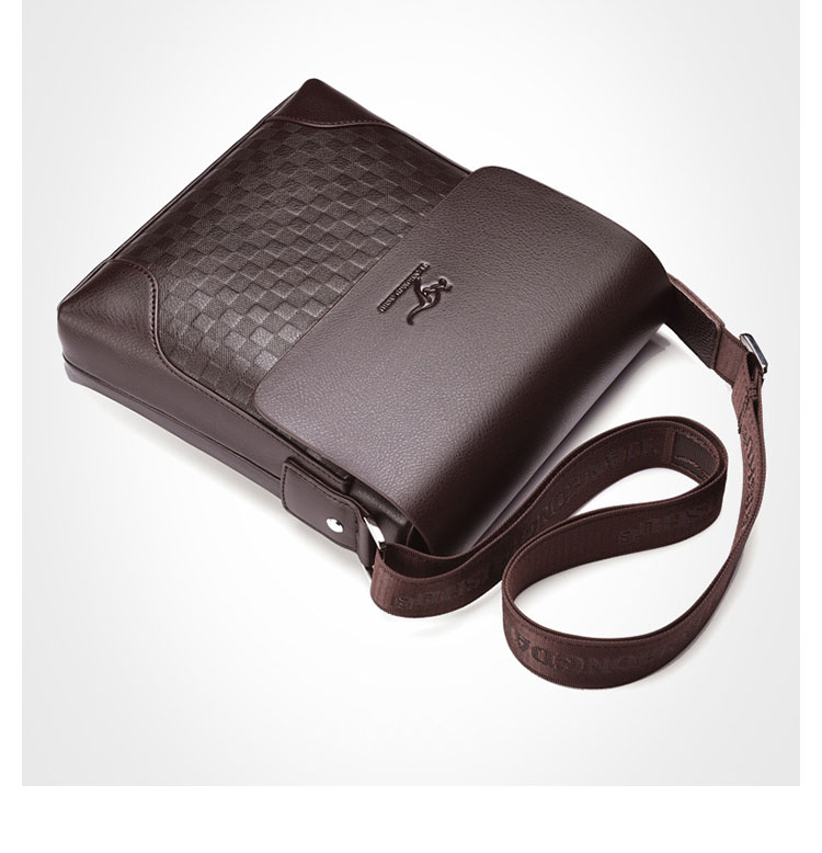 Whatnaショルダーバッグ メンズ メッセンジャーバッグ縦型 小さめ ビジネスバッグ 9.7インチipad収納可 革 通勤 通学 斜めがけバッグ オシャレ な シンプル な 軽量 実用 自転車 かばん男性用 黒（9919） 5