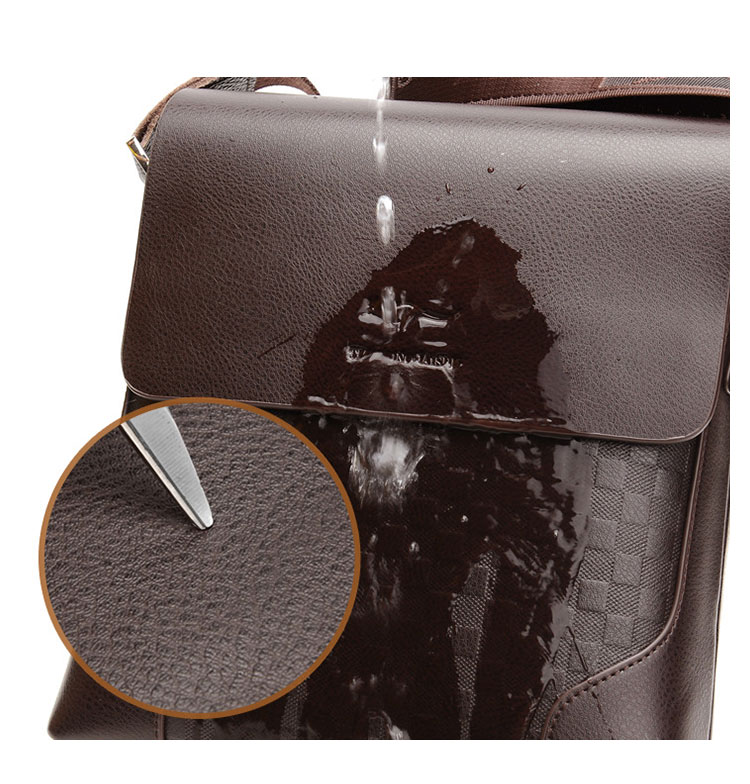 Whatnaショルダーバッグ メンズ メッセンジャーバッグ縦型 小さめ ビジネスバッグ 9.7インチipad収納可 革 通勤 通学 斜めがけバッグ オシャレ な シンプル な 軽量 実用 自転車 かばん男性用 黒（9919） 8