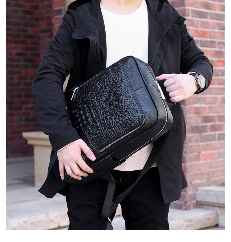 Whatna 天 然牛革 ビジネスバッグ メンズ 2WAY 手提げ・リュック バッグ 天然 本革 A4 16インチpc収納可大容量 旅行 出張用 通勤 通学 就活 面接 バッグ かばん 男性用 黒(66276-10) 4