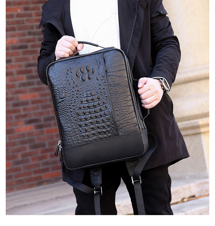 Whatna 天 然牛革 ビジネスバッグ メンズ 2WAY 手提げ・リュック バッグ 天然 本革 A4 16インチpc収納可大容量 旅行 出張用 通勤 通学 就活 面接 バッグ かばん 男性用 黒(66276-10) 6