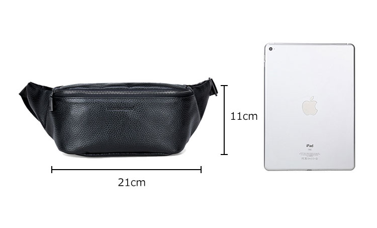 Whatna 3way牛革 ボディバッグ・ワンショルダーバッグ メンズ ウエストポーチ 本 革 厚手カード6枚収納可 レザー 斜め掛けバッグ スポーツバッグ 自転車 カジュアル 遠足 旅行 通勤 通学 黒（KY66308） 2