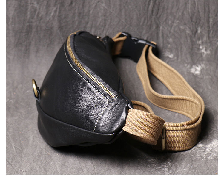 Whatna 3way 天然牛革 ボディバッグ・ワンショルダーバッグ メンズ ウエストポーチ本 革 厚手 レザー  斜め掛けバッグ スポーツバッグ 自転車 カジュアル 遠足 旅行 通勤 通学 黒（3713） 1