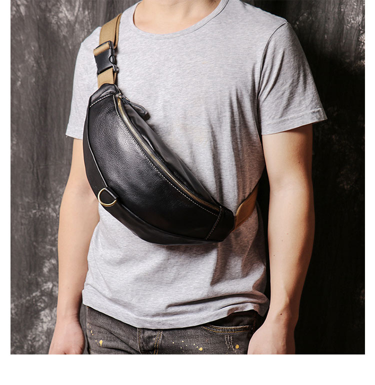 Whatna 3way 天然牛革 ボディバッグ・ワンショルダーバッグ メンズ ウエストポーチ本 革 厚手 レザー  斜め掛けバッグ スポーツバッグ 自転車 カジュアル 遠足 旅行 通勤 通学 黒（3713） 9