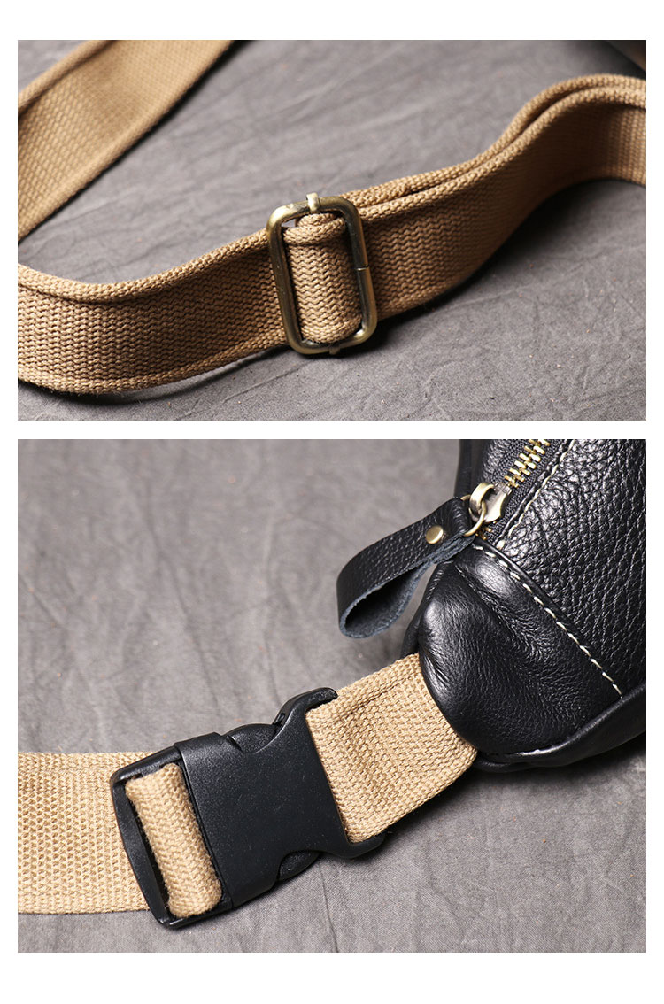 Whatna 3way 天然牛革 ボディバッグ・ワンショルダーバッグ メンズ ウエストポーチ本 革 厚手 レザー  斜め掛けバッグ スポーツバッグ 自転車 カジュアル 遠足 旅行 通勤 通学 黒（3713） 7