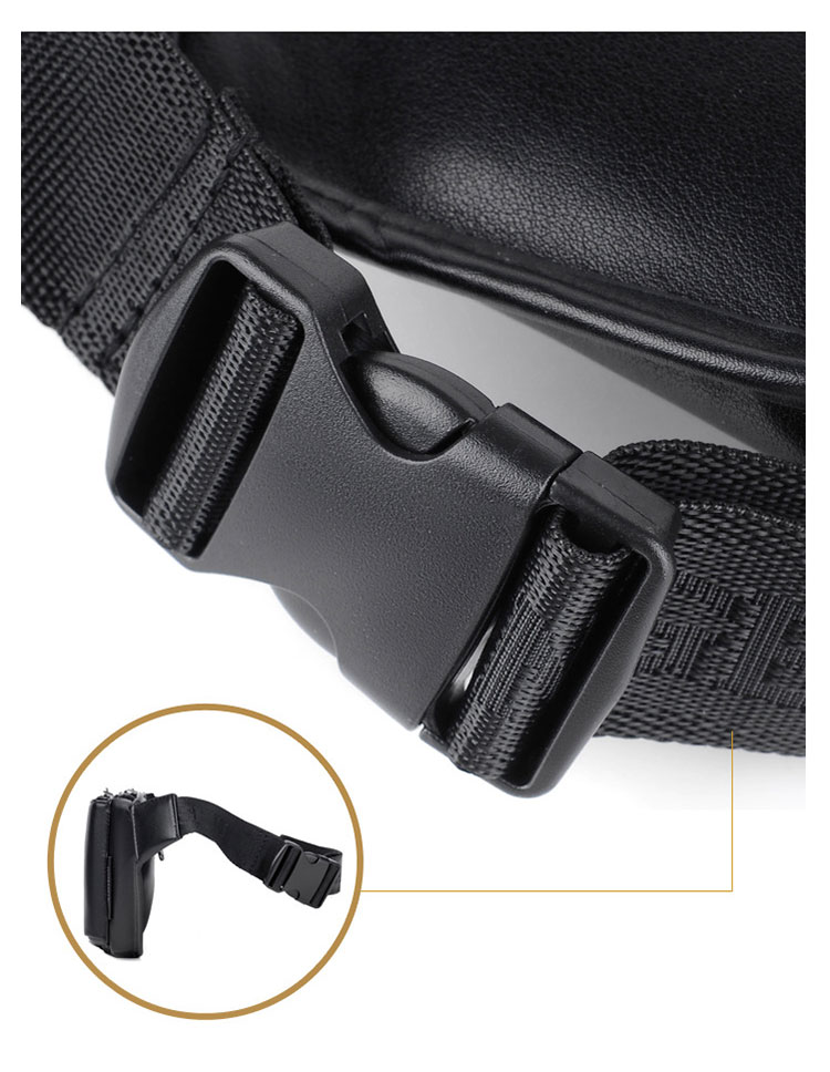 Whatna 3way 革 ボディバッグ・ワンショルダーバッグ メンズ ウエストポーチ イヤホン穴付き 本 革 厚手 レザー  斜め掛けバッグ スポーツバッグ 自転車 カジュアル 遠足 旅行 通勤 通学 黒（FB-011#） 10