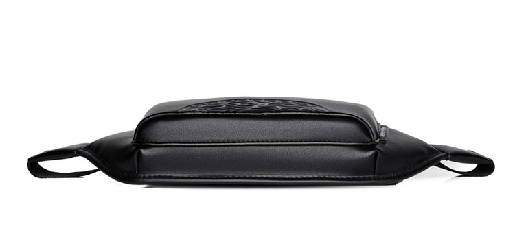 Whatna 3way 革 ボディバッグ・ワンショルダーバッグ メンズ ウエストポーチ イヤホン穴付き 本 革 厚手 レザー  斜め掛けバッグ スポーツバッグ 自転車 カジュアル 遠足 旅行 通勤 通学 黒（FB-011#） 5