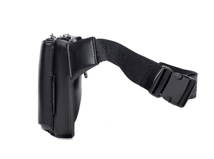 Whatna 3way 革 ボディバッグ・ワンショルダーバッグ メンズ ウエストポーチ イヤホン穴付き 本 革 厚手 レザー  斜め掛けバッグ スポーツバッグ 自転車 カジュアル 遠足 旅行 通勤 通学 黒（FB-011#） 2