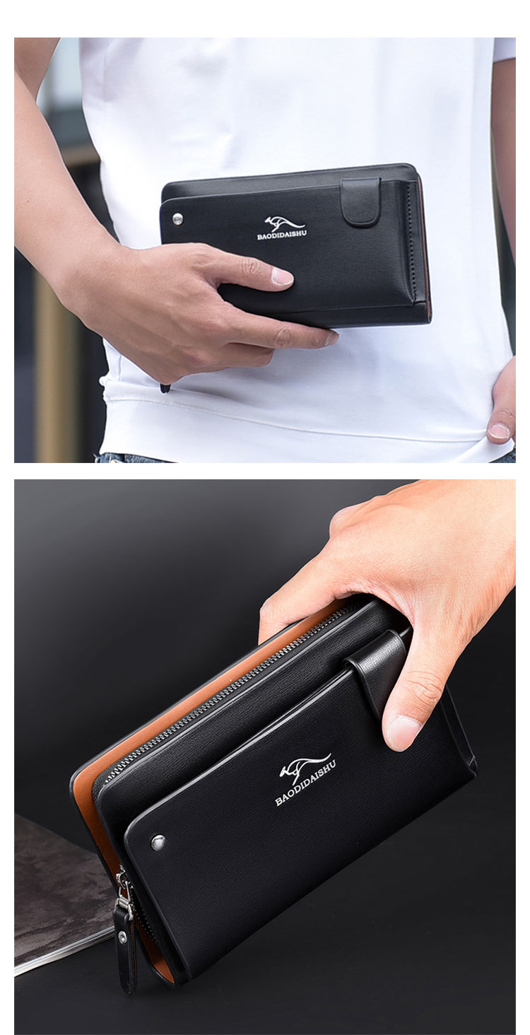 Whatna革ミニセカンドバッグ メンズ バッグ カード24枚収納可 長財布 盗難防止 厚手 本革 レザー 小さめ クラッチバッグ手持ちバッグ メンズ ポーチ 男性用 紳士用 結婚式 冠婚葬祭 バッグ 黒 ブラウン 2012 5