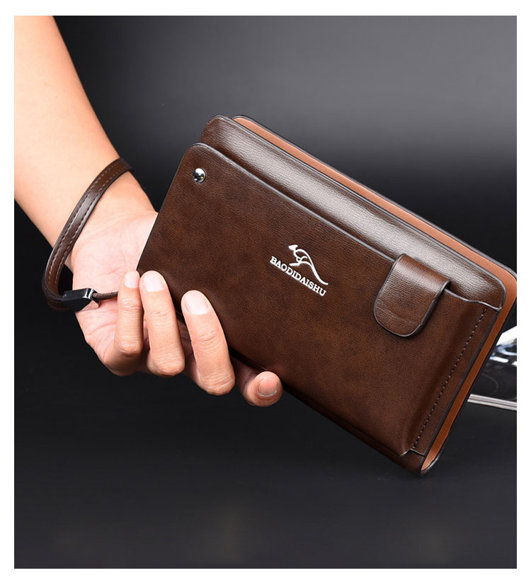 Whatna革ミニセカンドバッグ メンズ バッグ カード24枚収納可 長財布 盗難防止 厚手 本革 レザー 小さめ クラッチバッグ手持ちバッグ メンズ ポーチ 男性用 紳士用 結婚式 冠婚葬祭 バッグ 黒 ブラウン 2012 6