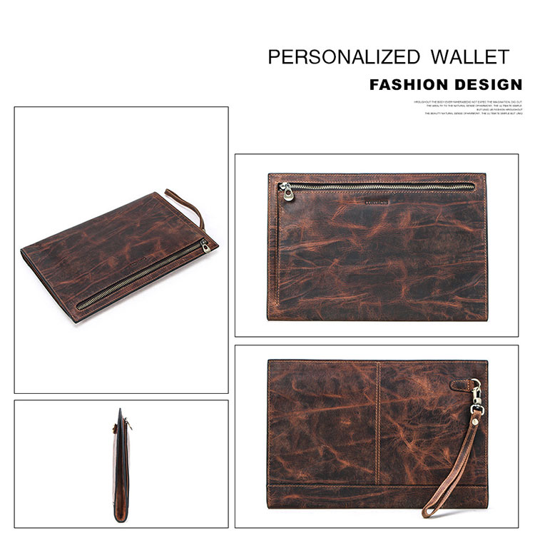 Whatna 天然 牛革 セカンドバッグ メンズ せかんどばっく 小きめ 厚手 本革 ipad 9.7収納可 結婚式 バッグ カジュアルフォーマル ビジネス 冠婚葬祭 バッグ 男性用 紳士用 ブラウン(MC1007) 2