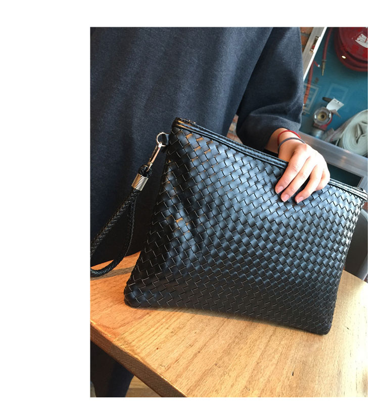 Whatna手作り編み込み 革 セカンドバッグ メンズ せかんどばっく 大きめ A4 ipad air13.3収納可 ファイルバッグブリーフケース 結婚式 バッグ カジュアルフォーマル ビジネス 冠婚葬祭 バッグ 男性用 紳士用(2117) 9