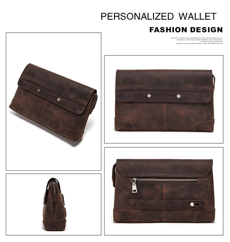 Whatna 天然 牛革 セカンドバッグ メンズ せかんどばっく 小きめ 厚手 本革 ipad 9.7収納可 結婚式 バッグ カジュアルフォーマル ビジネス 冠婚葬祭 バッグ 男性用 紳士用 ブラウン（MC1009） 2