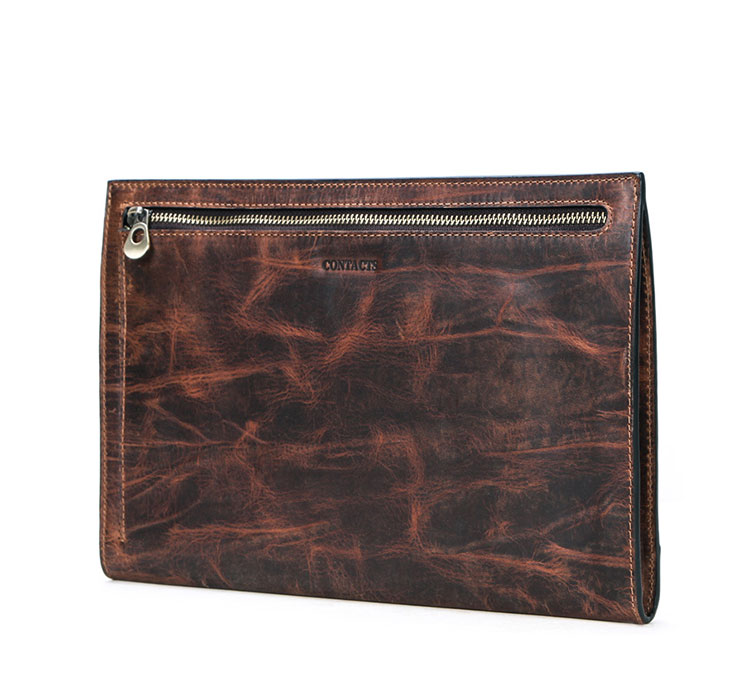 Whatna 天然 牛革 セカンドバッグ メンズ せかんどばっく 小きめ 厚手 本革 ipad 9.7収納可 結婚式 バッグ カジュアルフォーマル ビジネス 冠婚葬祭 バッグ 男性用 紳士用 ブラウン(MC1007) 0