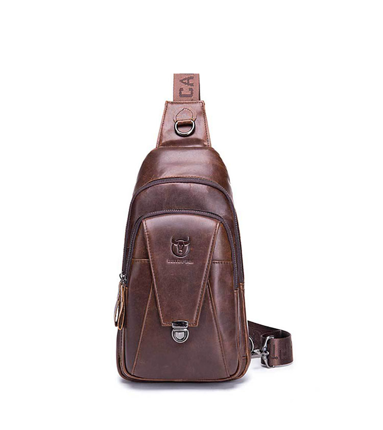 Whatna牛革 斜めがけ ボディバッグ ワンショルダー メンズ 本 革 厚手  レザー110 1