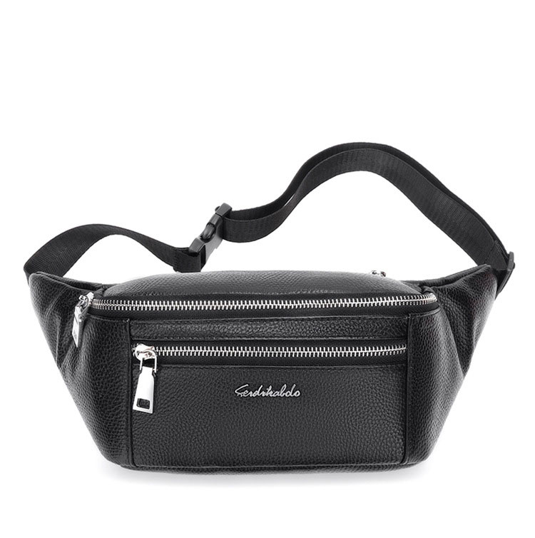 Whatna 3way 牛革 ボディバッグ・ワンショルダーバッグ メンズ ウエストポーチ  本 革 厚手 レザー  斜め掛けバッグ スポーツバッグ 自転車 カジュアル 遠足 旅行 通勤 通学 黒（6189） 0