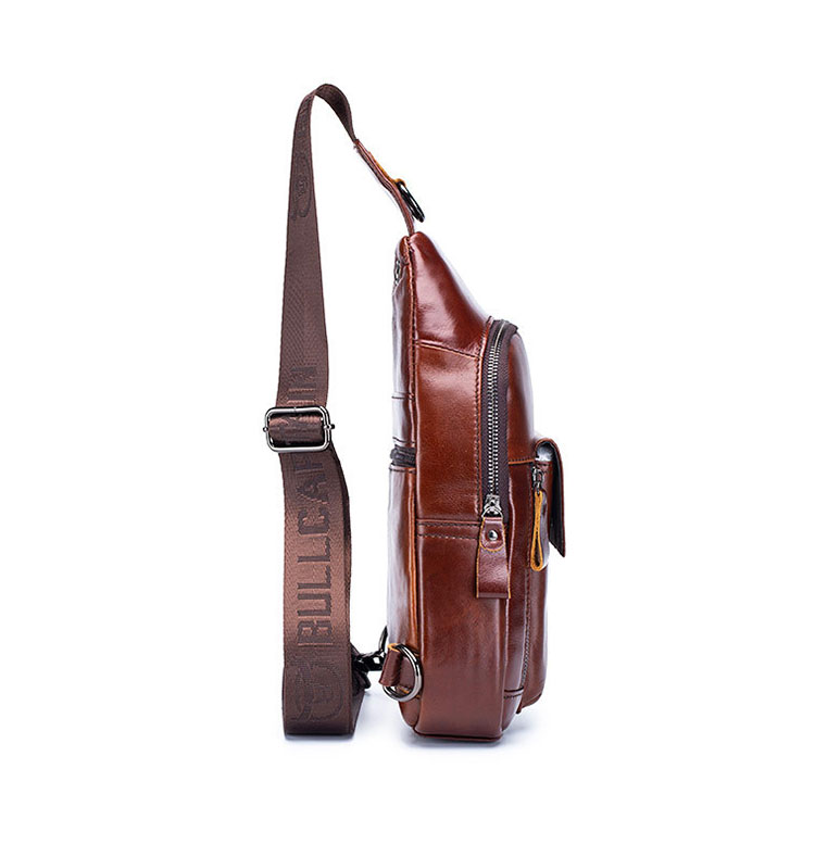 Whatna牛革 斜めがけ ボディバッグ ワンショルダー メンズ イヤホン穴付き 本 革 厚手  レザー121 2