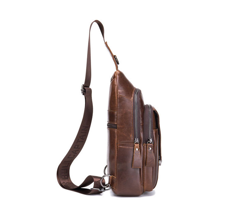 Whatna牛革 斜めがけ ボディバッグ ワンショルダー メンズ 本 革 厚手  レザー110 2