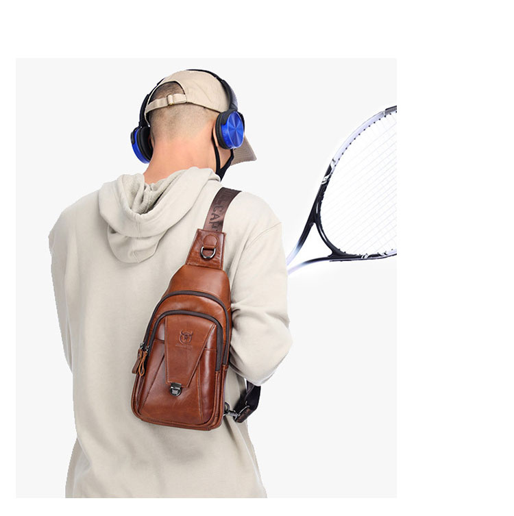 Whatna牛革 斜めがけ ボディバッグ ワンショルダー メンズ 本 革 厚手  レザー110 8