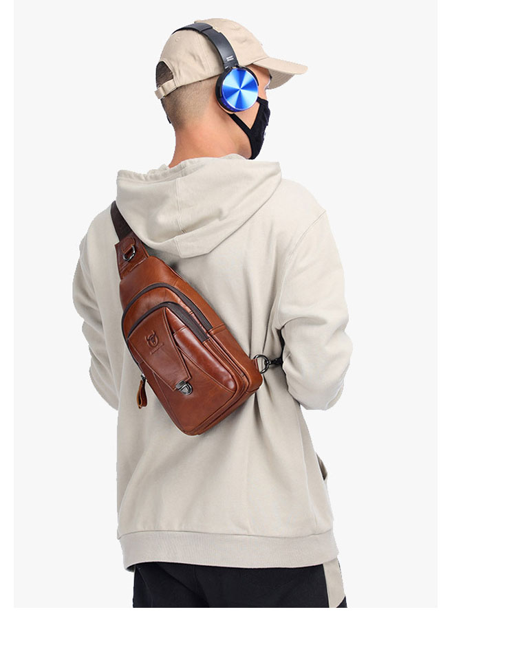 Whatna牛革 斜めがけ ボディバッグ ワンショルダー メンズ 本 革 厚手  レザー110 10