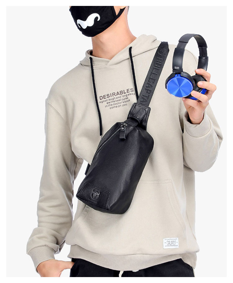 Whatna牛革 斜めがけ ボディバッグ ワンショルダー メンズ 本 革 厚手  レザー099 7