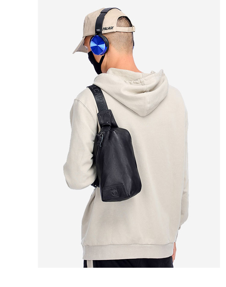 Whatna牛革 斜めがけ ボディバッグ ワンショルダー メンズ 本 革 厚手  レザー099 9