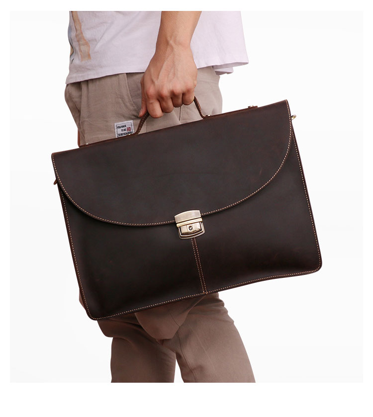 Whatna 天 然牛革 ビジネスバッグ メンズ 2WAY 手提げ・ショルダーバッグ 天然 本革 A4 15.6インチpc収納可大容量 旅行 出張用 通勤 通学 就活 面接 バッグ かばん 男性用 ブラウン（6359） 9