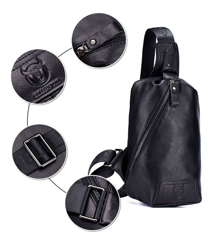 Whatna牛革 斜めがけ ボディバッグ ワンショルダー メンズ 本 革 厚手  レザー099 5