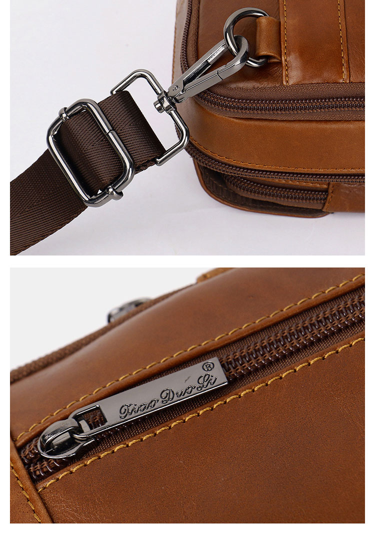 Whatna天 然 牛革ミニショルダーバッグ メンズ ポシェット2way 斜め掛け ボディーバッグミニ 胸バッグ小型厚手 レザー 本革 縦型 小さめ メッセンジャーバッグ かたかけバッグ メンズ 軽量 実用 レゼント男性（HS-1563） 12