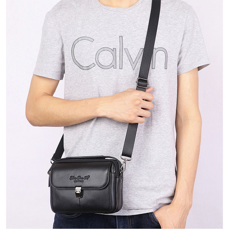 Whatna天 然 牛革ミニショルダーバッグ メンズ 3way斜め掛け 手提げバッグ 男性用 ベルト ポーチ ミニ ウエストバッグ 小型ポシェット 厚手 レザー 本革 横型 小さめかたかけバッグ メンズ 軽量 実用 レゼント男性 黒 ブラウン（0272） 12