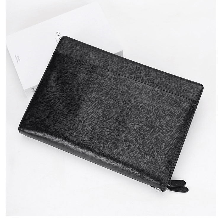 Whatna セカンドバッグ メンズ クラッチ バッグ 厚手 本革 牛革 A4 14インチair収納可 6枚カード収納可 ファイルバッグ 封筒袋 フォーマル冠婚葬祭 ビジネス 結婚式 バッグ 手持ちバッグ 紳士用 男性用 黑  Y00703-4 4