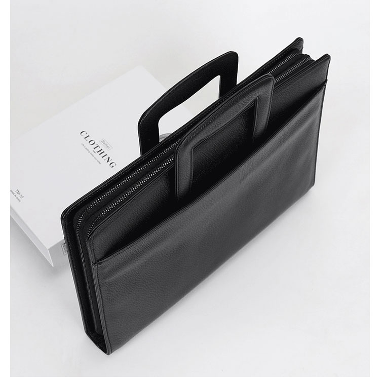 Whatna セカンドバッグ メンズ クラッチ バッグ 厚手 本革 牛革 A4 14インチair収納可 6枚カード収納可 ファイルバッグ 封筒袋 フォーマル冠婚葬祭 ビジネス 結婚式 バッグ 手持ちバッグ 紳士用 男性用 黑  Y00703-4 3