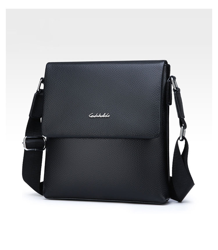 Whatna 2way 牛革 ショルダーバッグ メンズ ポシェットポお財布 6枚カード ipad10.5 収納可 縦型 メンズビジネスかばん斜めがけ 小さめメッセンジャーバッグ 斜め掛け通学通勤バッグ 肩掛けバッグ 紳士用 男性用 黒 hs-1571 1